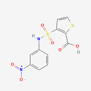 molecular formula C11H8N2O6S2 B3057781 3-[(3-Nitrophenyl)sulfamoyl]thiophene-2-carboxylic acid CAS No. 850635-41-5