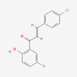 molecular formula C15H10ClFO2 B3057784 (E)-3-(4-chlorophenyl)-1-(5-fluoro-2-hydroxyphenyl)prop-2-en-1-one CAS No. 850799-78-9