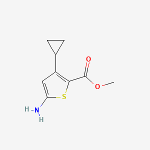 molecular formula C9H11NO2S B3057793 2-Thiophenecarboxylic acid, 5-amino-3-cyclopropyl-, methyl ester CAS No. 851443-16-8