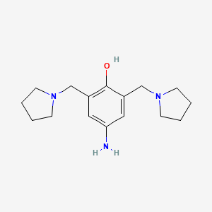 molecular formula C16H25N3O B3057806 4-Amino-2,6-bis(pyrrolidin-1-ylmethyl)phenol CAS No. 85236-51-7