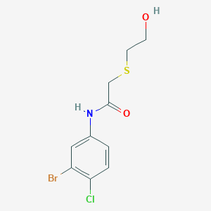 N-(3-bromo-4-chlorophenyl)-2-[(2-hydroxyethyl)sulfanyl]acetamide