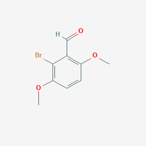 molecular formula C9H9BrO3 B3057823 苯甲醛，2-溴-3,6-二甲氧基- CAS No. 85432-87-7