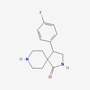 molecular formula C14H17FN2O B3057853 4-(4-Fluorophenyl)-2,8-diazaspiro[4.5]decan-1-one CAS No. 857680-63-8