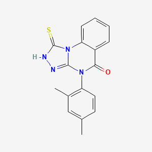 molecular formula C17H14N4OS B3057855 4-(2,4-dimethylphenyl)-1-mercapto[1,2,4]triazolo[4,3-a]quinazolin-5(4H)-one CAS No. 85772-36-7