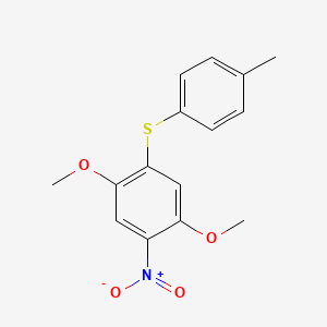 molecular formula C15H15NO4S B3057873 1,4-Dimethoxy-5-nitro-2-(p-tolylthio)benzene CAS No. 85896-13-5