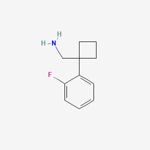 molecular formula C11H14FN B3057874 1-(2-fluorophenyl)Cyclobutanemethanamine CAS No. 859164-47-9