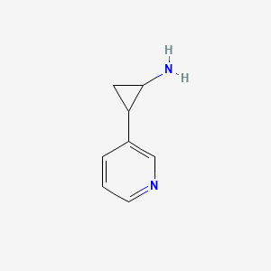 molecular formula C8H10N2 B3057875 2-(Pyridin-3-yl)cyclopropanamine CAS No. 859238-90-7