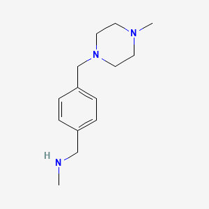 molecular formula C14H23N3 B3057882 N-methyl-N-{4-[(4-methylpiperazin-1-yl)methyl]benzyl}amine CAS No. 859850-93-4