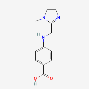 molecular formula C12H13N3O2 B3057887 Benzoic acid, 4-[[(1-methyl-1H-imidazol-2-yl)methyl]amino]- CAS No. 860344-02-1