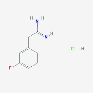 molecular formula C8H10ClFN2 B3057890 2-(3-Fluorophenyl)ethanimidamide hydrochloride CAS No. 860815-11-8