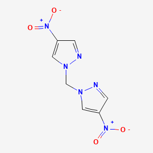 molecular formula C7H6N6O4 B3057891 Pyrazole, methylenebis(4-nitro- CAS No. 86111-62-8