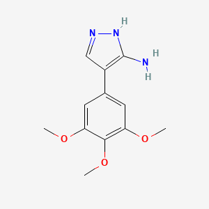 molecular formula C12H15N3O3 B3057893 4-(3,4,5-Trimethoxyphenyl)-1H-pyrazol-3-amine CAS No. 861251-10-7