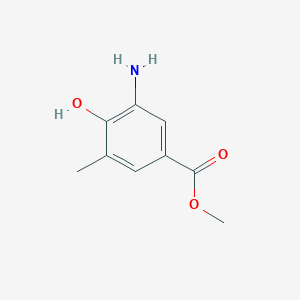 molecular formula C9H11NO3 B3057895 苯甲酸，3-氨基-4-羟基-5-甲基-，甲酯 CAS No. 861315-62-0