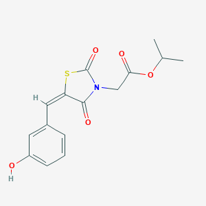 molecular formula C15H15NO5S B305790 Isopropyl [5-(3-hydroxybenzylidene)-2,4-dioxo-1,3-thiazolidin-3-yl]acetate 