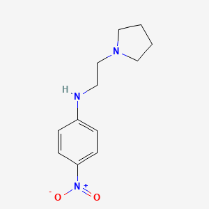 molecular formula C12H17N3O2 B3057916 4-Nitro-N-[2-(pyrrolidin-1-yl)ethyl]aniline CAS No. 863453-76-3