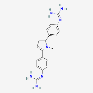 molecular formula C19H21N7 B3057920 Guanidine, N,N'''-[(1-methyl-1H-pyrrole-2,5-diyl)di-4,1-phenylene]bis- CAS No. 863710-26-3