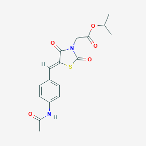 molecular formula C17H18N2O5S B305793 Isopropyl {5-[4-(acetylamino)benzylidene]-2,4-dioxo-1,3-thiazolidin-3-yl}acetate 