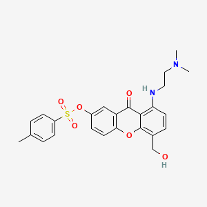 molecular formula C25H26N2O6S B3057932 8-((2-(Dimethylamino)ethyl)amino)-5-(hydroxymethyl)-9-oxo-9H-xanthen-2-yl 4-methylbenzenesulfonate CAS No. 86456-22-6