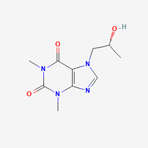 molecular formula C10H14N4O3 B3057943 1H-Purine-2,6-dione, 3,7-dihydro-7-(2-hydroxypropyl)-1,3-dimethyl-, (R)- CAS No. 86540-96-7