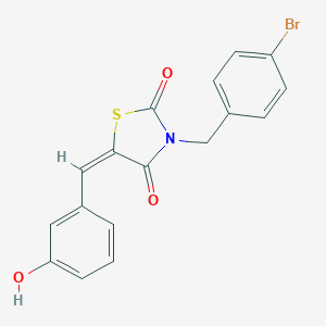 molecular formula C17H12BrNO3S B305795 3-(4-Bromobenzyl)-5-(3-hydroxybenzylidene)-1,3-thiazolidine-2,4-dione 
