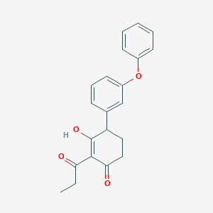 molecular formula C21H20O4 B3057950 3-Hydroxy-6-(3-phenoxyphenyl)-2-propionyl-2-cyclohexen-1-one CAS No. 866153-06-2