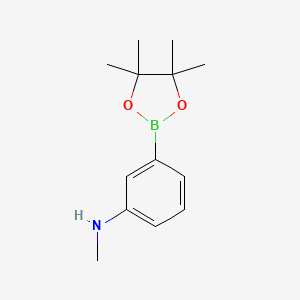 molecular formula C13H20BNO2 B3057975 N-甲基-3-(4,4,5,5-四甲基-1,3,2-二氧杂硼环-2-基)苯胺 CAS No. 869090-08-4