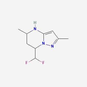 molecular formula C9H13F2N3 B3057987 7-(Difluoromethyl)-2,5-dimethyl-4,5,6,7-tetrahydropyrazolo[1,5-a]pyrimidine CAS No. 869943-15-7