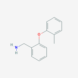 molecular formula C14H15NO B3057993 [2-(2-Methylphenoxy)phenyl]methanamine CAS No. 870121-40-7