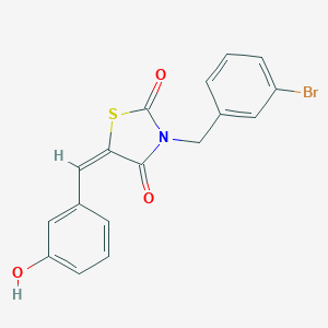 molecular formula C17H12BrNO3S B305800 3-(3-Bromobenzyl)-5-(3-hydroxybenzylidene)-1,3-thiazolidine-2,4-dione 