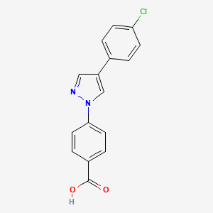 molecular formula C16H11ClN2O2 B3058003 4-[4-(4-Chlorophenyl)-1H-pyrazol-1-YL]benzoic acid CAS No. 871366-56-2