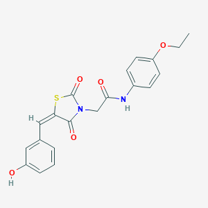 molecular formula C20H18N2O5S B305803 N-(4-ethoxyphenyl)-2-[5-(3-hydroxybenzylidene)-2,4-dioxo-1,3-thiazolidin-3-yl]acetamide 