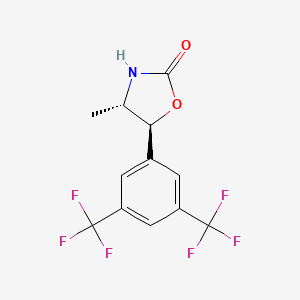 molecular formula C12H9F6NO2 B3058067 (4S,5S)-5-[3,5-bis(trifluoromethyl)phenyl]-4-methyl-1,3-oxazolidin-2-one CAS No. 875444-03-4