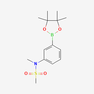 molecular formula C14H22BNO4S B3058070 N-Methyl-N-(3-(4,4,5,5-tetramethyl-1,3,2-dioxaborolan-2-yl)phenyl)methanesulfonamide CAS No. 875917-19-4