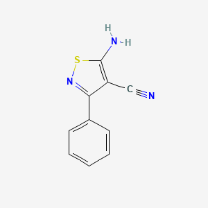 molecular formula C10H7N3S B3058130 5-Amino-3-phenyl-isothiazole-4-carbonitrile CAS No. 88009-93-2