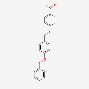 molecular formula C21H18O3 B3058134 4-{[4-(Benzyloxy)phenyl]methoxy}benzaldehyde CAS No. 88015-49-0