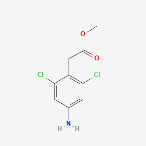 molecular formula C9H9Cl2NO2 B3058157 Methyl 2-(4-amino-2,6-dichlorophenyl)acetate CAS No. 88135-26-6