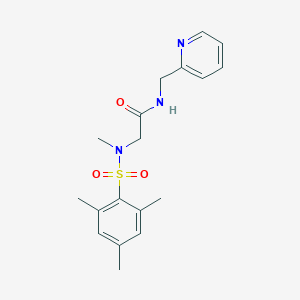 molecular formula C18H23N3O3S B305817 2-[甲基-(2,4,6-三甲基苯基)磺酰氨基]-N-(2-吡啶甲基)乙酰胺 