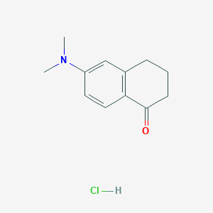 molecular formula C12H16ClNO B3058177 1(2H)-Naphthalenone, 6-(dimethylamino)-3,4-dihydro-, hydrochloride CAS No. 88284-50-8