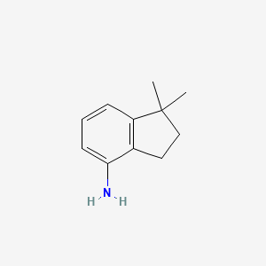 molecular formula C11H15N B3058178 1,1-Dimethyl-2,3-dihydro-1H-inden-4-amine CAS No. 88297-77-2