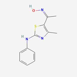 molecular formula C12H13N3OS B3058184 (3-((Hydroxyimino)ethyl)-4-methyl(2,5-thiazolyl))phenylamine CAS No. 88324-03-2