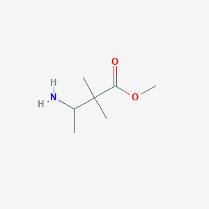 molecular formula C7H15NO2 B3058209 Methyl 3-amino-2,2-dimethylbutanoate CAS No. 88413-76-7