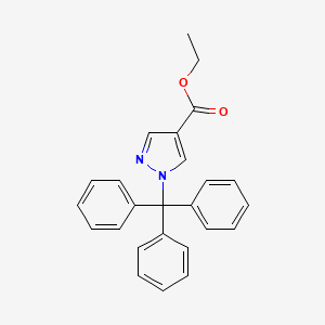 molecular formula C25H22N2O2 B3058236 Ethyl 1-tritylpyrazole-4-carboxylate CAS No. 88529-68-4