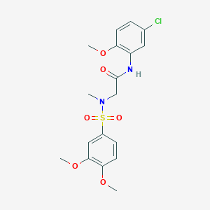 molecular formula C18H21ClN2O6S B305824 N-(5-chloro-2-methoxyphenyl)-2-[[(3,4-dimethoxyphenyl)sulfonyl](methyl)amino]acetamide 