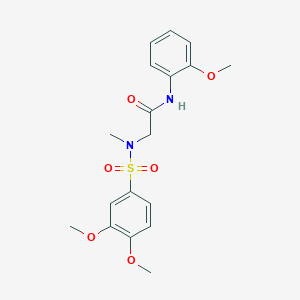 molecular formula C18H22N2O6S B305825 2-[[(3,4-dimethoxyphenyl)sulfonyl](methyl)amino]-N-(2-methoxyphenyl)acetamide 