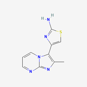 molecular formula C10H9N5S B3058261 4-(2-Methyl-imidazo[1,2-a]pyrimidin-3-yl)-thiazol-2-ylamine CAS No. 886507-69-3