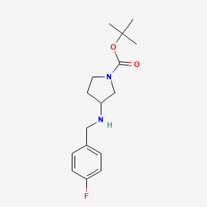 molecular formula C16H23FN2O2 B3058279 3-(4-Fluorobenzylamino)pyrrolidine-1-carboxylic acid tert-butyl ester CAS No. 887578-74-7