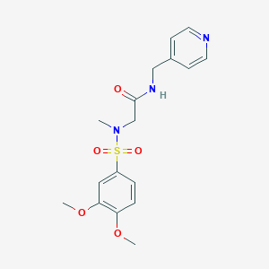 molecular formula C17H21N3O5S B305829 2-[[(3,4-dimethoxyphenyl)sulfonyl](methyl)amino]-N-(4-pyridinylmethyl)acetamide 