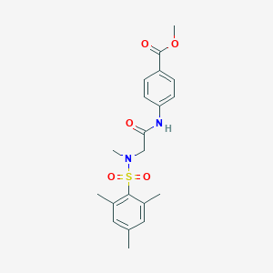 molecular formula C20H24N2O5S B305836 methyl 4-({N-methyl-N-[(2,4,6-trimethylphenyl)sulfonyl]glycyl}amino)benzoate 