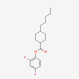 molecular formula C18H24F2O2 B3058377 Cyclohexanecarboxylic acid, 4-pentyl-, 2,4-difluorophenyl ester, trans- CAS No. 89203-80-5