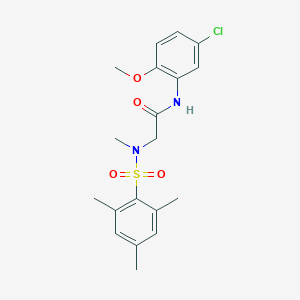 molecular formula C19H23ClN2O4S B305838 N-(5-chloro-2-methoxyphenyl)-2-[(mesitylsulfonyl)(methyl)amino]acetamide 